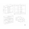 Kommode mit 2 Türen und 4 Schubladen TOP E SHOP M-MP-K-MAL-2D4S/120-KASZ, cashmere, 120×40×97 cm, Spanplatte
