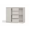 Kommode mit 2 Türen und 4 Schubladen TOP E SHOP M-MP-K-MAL-2D4S/120-KASZ, cashmere, 120×40×97 cm, Spanplatte
