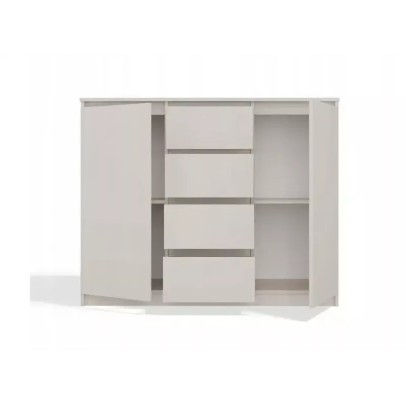 Kommode mit 2 Türen und 4 Schubladen TOP E SHOP M-MP-K-MAL-2D4S/120-KASZ, cashmere, 120×40×97 cm, Spanplatte