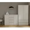 Kommode mit 2 Türen und 4 Schubladen TOP E SHOP M-MP-K-MAL-2D4S/120-KASZ, cashmere, 120×40×97 cm, Spanplatte