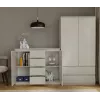 Kommode mit 2 Türen und 4 Schubladen TOP E SHOP M-MP-K-MAL-2D4S/120-KASZ, cashmere, 120×40×97 cm, Spanplatte