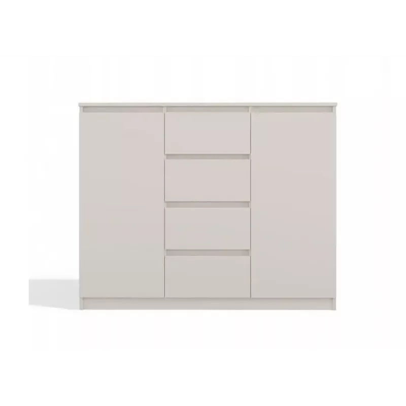 Kommode mit 2 Türen und 4 Schubladen TOP E SHOP M-MP-K-MAL-2D4S/120-KASZ, cashmere, 120×40×97 cm, Spanplatte
