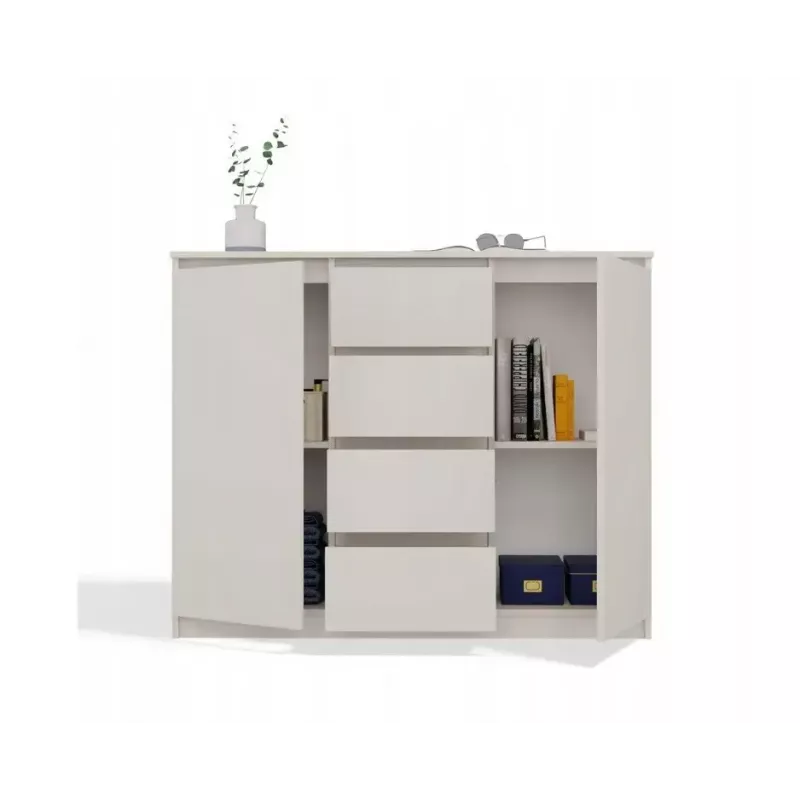 Kommode mit 2 Türen und 4 Schubladen TOP E SHOP M-MP-K-MAL-2D4S/120-KASZ, cashmere, 120×40×97 cm, Spanplatte
