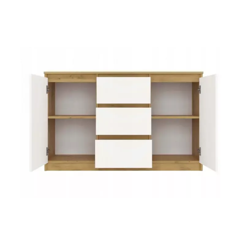 Kommode top e shop ARTISAN 2-türig 3-schubladig, 1200×400×750 mm, weiß, Spanplatte