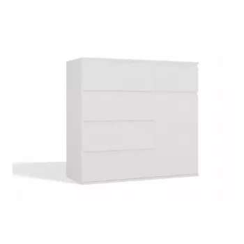 Kommode top e shop MALWA 1D5S, 5 Schubladen, 1 Drehtür, weiß, 1000×400×930 mm, Spanplatte