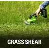 Akku-Grasschere GreenWorks 1600607VA — 12 cm Edelstahlklinge, 24 V Li‑Ion 2 Ah