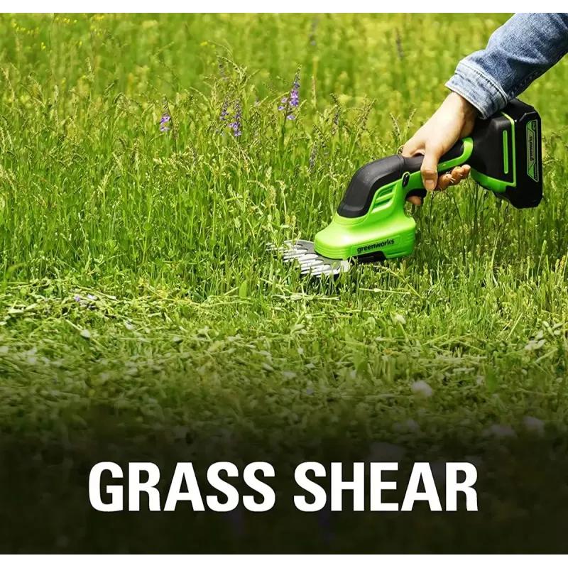 Akku-Grasschere GreenWorks 1600607VA — 12 cm Edelstahlklinge, 24 V Li‑Ion 2 Ah