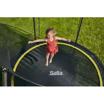 Oberirdisches rundes Trampolin Salta 5074A — für den Außenbereich, 48 Federn, 3 Beine, Sicherheitsnetz, max. Belastung 100 kg