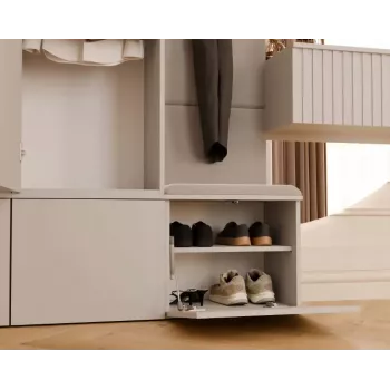 top e shop HAGA Kaschmir-Kleiderschrank 3-türig, 2380×500×350 mm, Spanplatte, freistehend