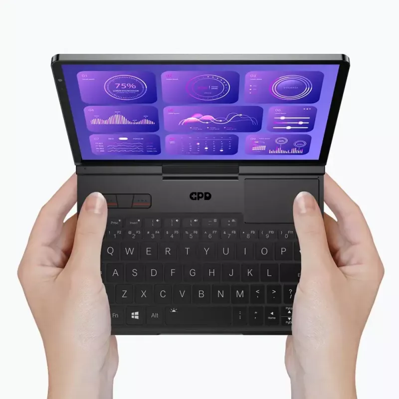 GPD Pocket 4 Laptop — AMD Ryzen 7 8840U, 8 Zoll WQXGA 2560×1600 144Hz Touch, 16GB DDR5, 1TB NVMe, Radeon 780M, Windows 11, LAN, FPR, Graphite