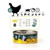 Nassfutter für Katzen 3coty Huhn mit Spirulina 80 g — Alleinfuttermittel in Dosen für ausgewachsene Katzen