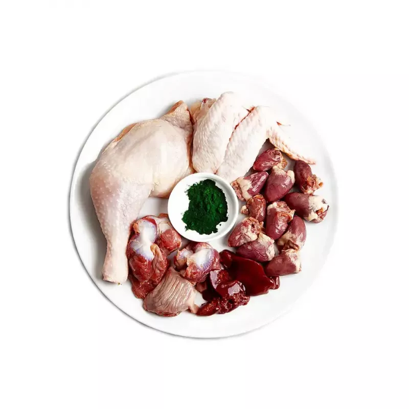 Nassfutter für Katzen 3coty Huhn mit Spirulina 80 g — Alleinfuttermittel in Dosen für ausgewachsene Katzen