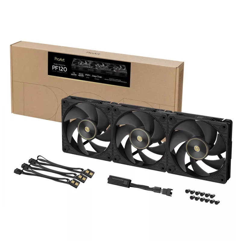 ASUS ProArt PF120 Lüfter PWM Schwarz 3in1 Computergehäuse 12 cm 3 Stück