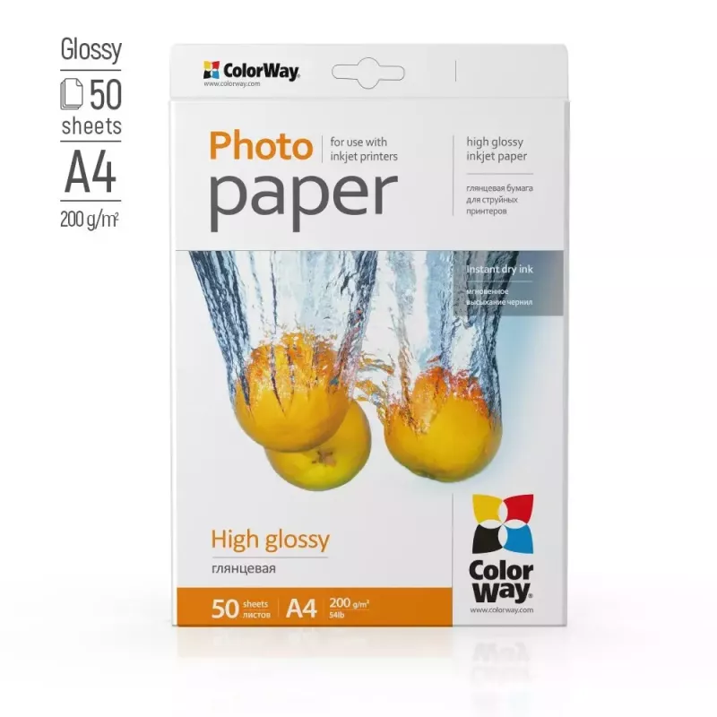 Fotopapier glänzend Colorway PG200050A4 A4 Weiß