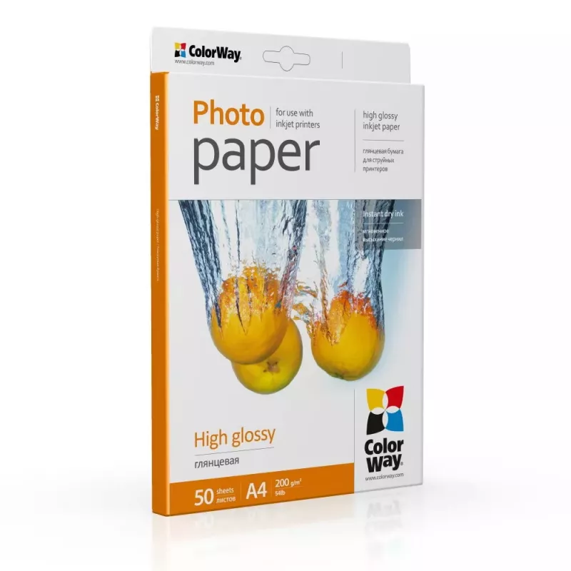Fotopapier glänzend Colorway PG200050A4 A4 Weiß