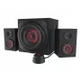 Lautsprecherset GENESIS Helium 610BT 2.1, 60 W RMS, Bluetooth, kabelgebunden, rot/schwarz, kompakter Subwoofer