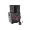 Lautsprecherset GENESIS Helium 610BT 2.1, 60 W RMS, Bluetooth, kabelgebunden, rot/schwarz, kompakter Subwoofer
