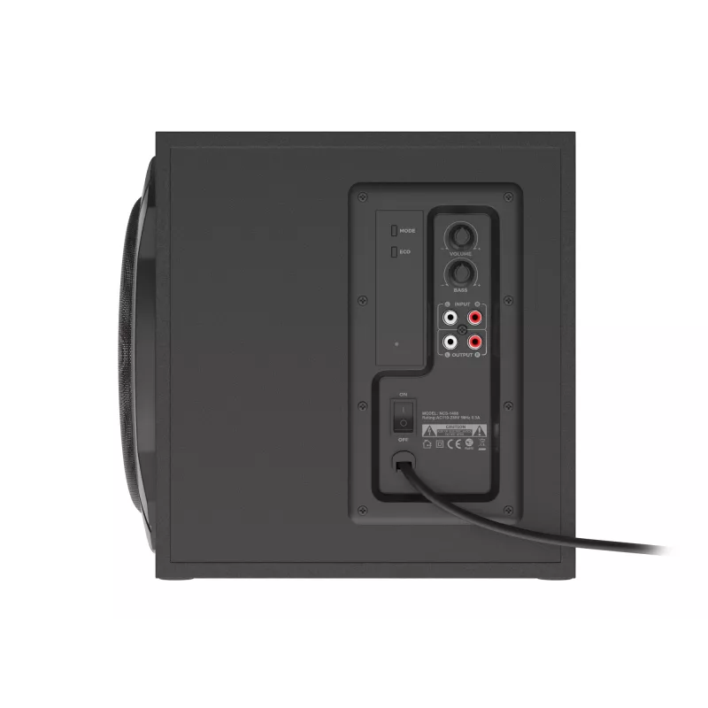 Lautsprecherset GENESIS Helium 610BT 2.1, 60 W RMS, Bluetooth, kabelgebunden, rot/schwarz, kompakter Subwoofer
