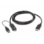 ATEN True 4K 1.8M HDMI auf DisplayPort Kabel, 1,8 m, HDMI + USB, DisplayPort, Stecker, Stecker, Gerade
