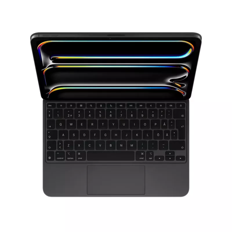 Apple Magic Tastatur QWERTY Schwedisch Schwarz Kabellos mit Trackpad