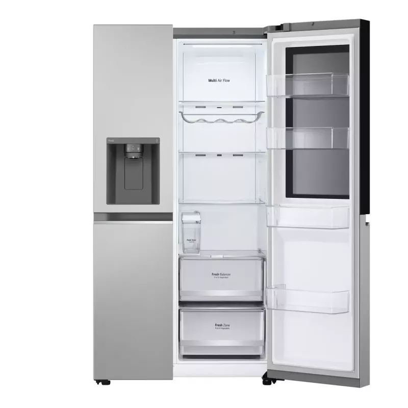Side-by-Side-Kühlschrank LG GSGV81PYLL, 635 L Gesamtvolumen, Kühlteil 416 L, Gefrierteil 219 L, Metallic-Silber