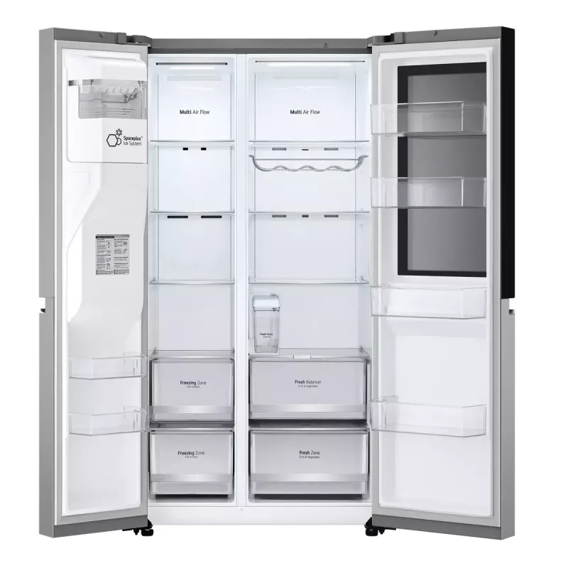 Side-by-Side-Kühlschrank LG GSGV81PYLL, 635 L Gesamtvolumen, Kühlteil 416 L, Gefrierteil 219 L, Metallic-Silber