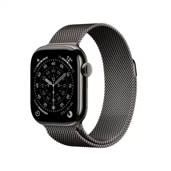 Smartwatch Apple Watch Series 11 GPS + Cellular 42mm Slate Titan-Gehäuse mit Slate Milanese Loop, 64 GB, OLED, 374x446 px