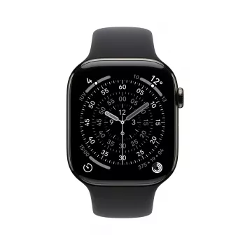 Apple Watch Series 11 GPS + Cellular 46mm Slate Titanium Case Schwarz Sport Band M/L