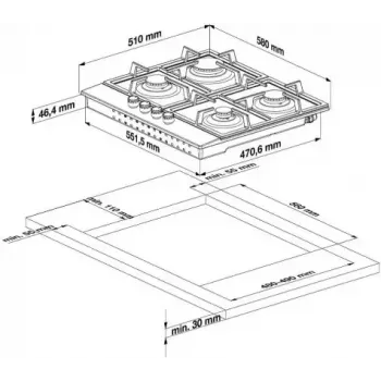 Gaskochfeld BEKO HIL W64235 S