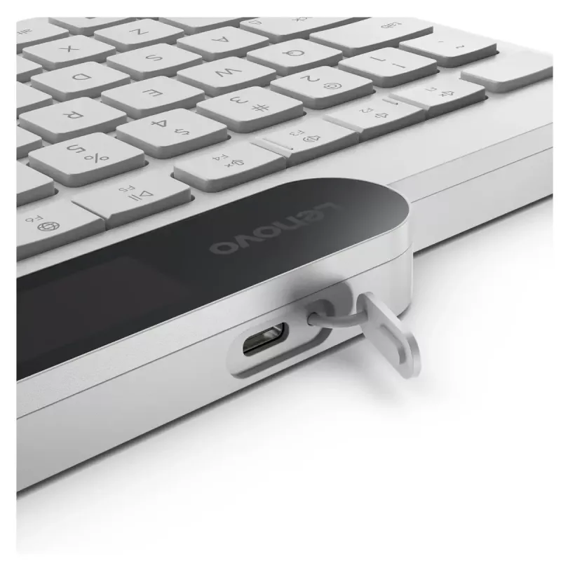 Kabellose Bluetooth-Tastatur Lenovo 800 — US-Englisch-Layout, selbstladend, weiß