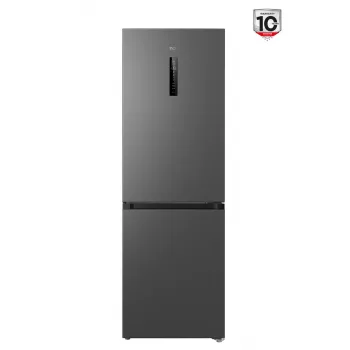 Kühlschrank TCL RP340BSD1 — freistehender Combi, 185 cm, No Frost, Kühlteil 223 L, Gefrierteil 117 L, Display, 35 dB, Energieklasse D, grau