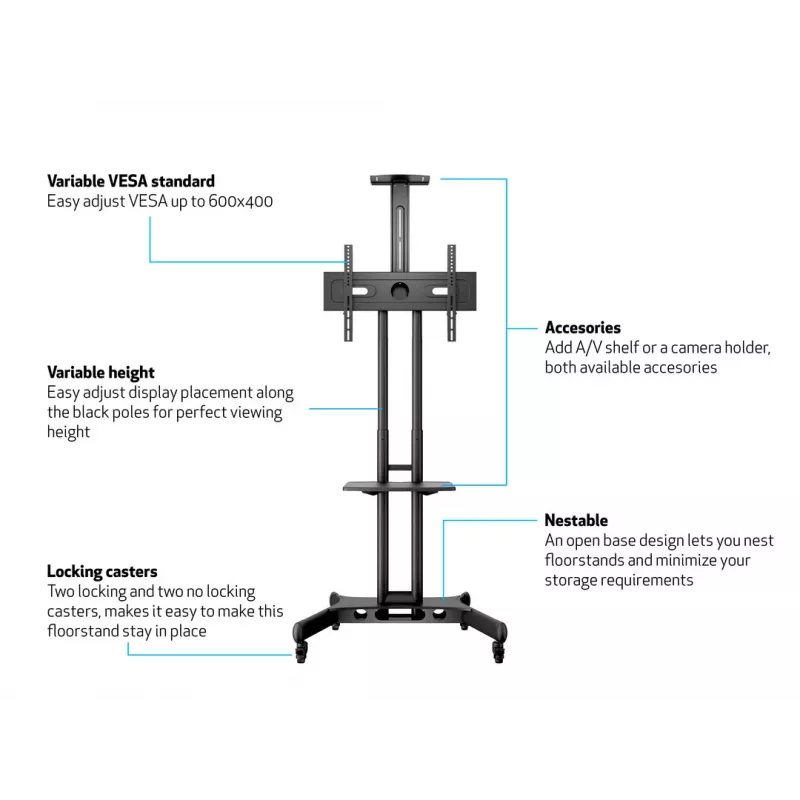 Multibrackets M Public Floorstand Basic 150 inkl. Ablage & Kamerahalterung