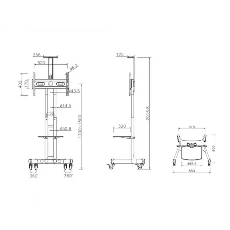 Multibrackets M Public Floorstand Basic 150 inkl. Ablage & Kamerahalterung