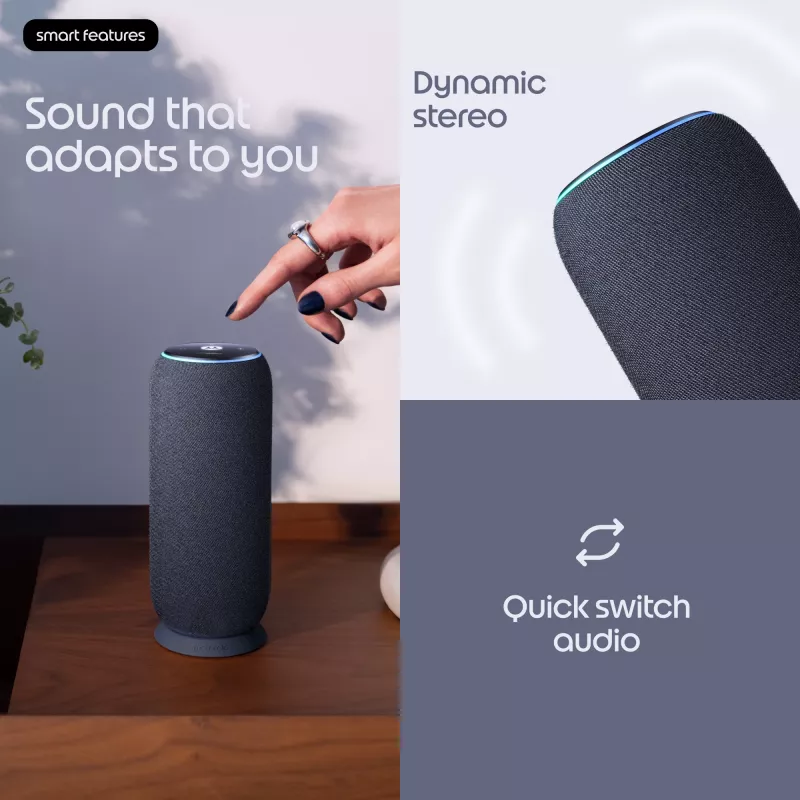 Mono tragbarer Lautsprecher Motorola moto sound flow Carbon – 30 W RMS, USB-C, kabellos, Stoffgehäuse