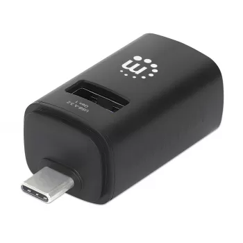 Manhattan USB-C 3-Port Hub, ULTRA COMPACT, 3x USB-A Ports (1x 5 Gbps USB 3.2 Gen1 aka USB 3.0, 3 x 480 Mbps USB 2.0), USB powered (no external power supply required)