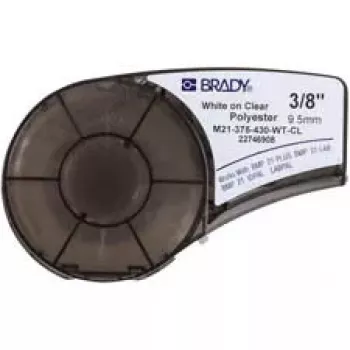 Selbstklebendes Druckeretikett Brady 139748, Polyester, 6,4 m × 0,953 mm, schwarz auf weiß