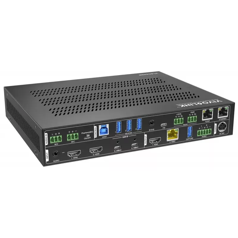Vivolink Videoscaler VLSC242M, Metallgehäuse, HDCP 1.4/2.2, AC 110–230V, 250×200×44 mm