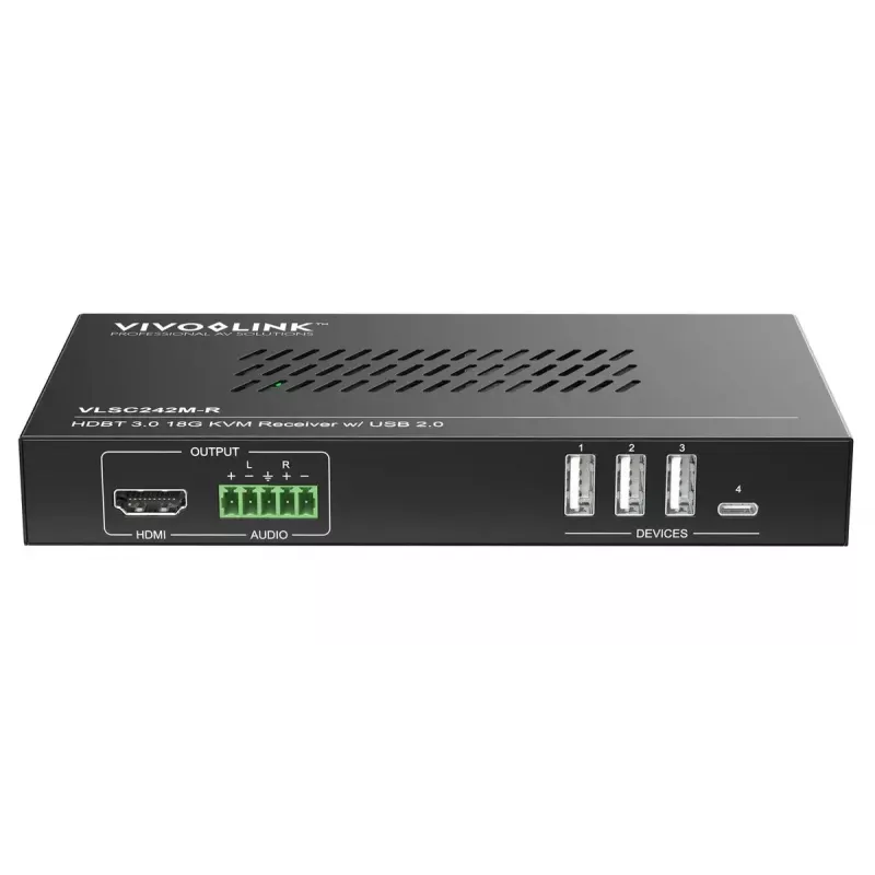 Vivolink Videoscaler VLSC242M, Metallgehäuse, HDCP 1.4/2.2, AC 110–230V, 250×200×44 mm