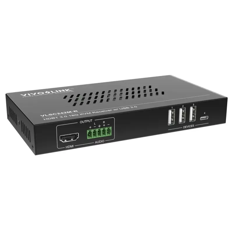 Vivolink Videoscaler VLSC242M, Metallgehäuse, HDCP 1.4/2.2, AC 110–230V, 250×200×44 mm