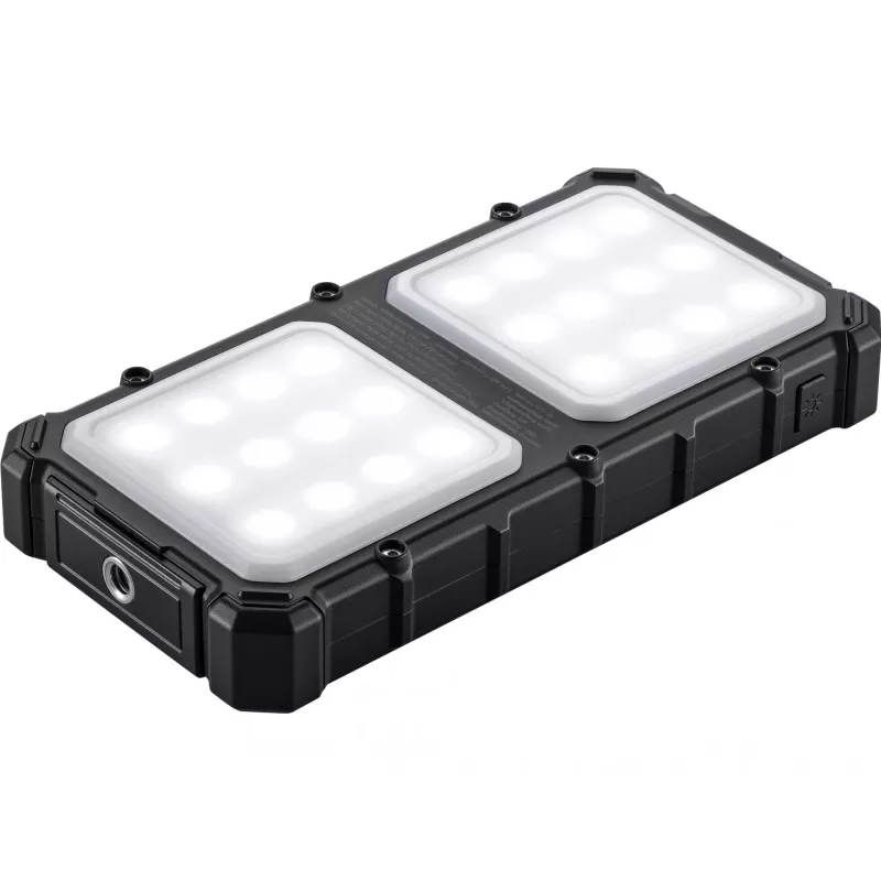Sandberg Solar Powerbank CampLED 10000, 10000 mAh, Programmable Power Supply (PPS), 3,7 V, 15 W, Schwarz