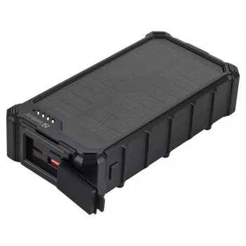 Sandberg Solar Powerbank CampLED 20000, 20000 mAh, Programmable Power Supply (PPS), 3,7 V, 15 W, Schwarz