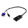 ATEN USB - VGA auf Cat5e/6 KVM-Adapterkabel (CPU-Modul), USB, USB, VGA, Schwarz, Blau, Metallisch, RJ-45, 1 x RJ-45