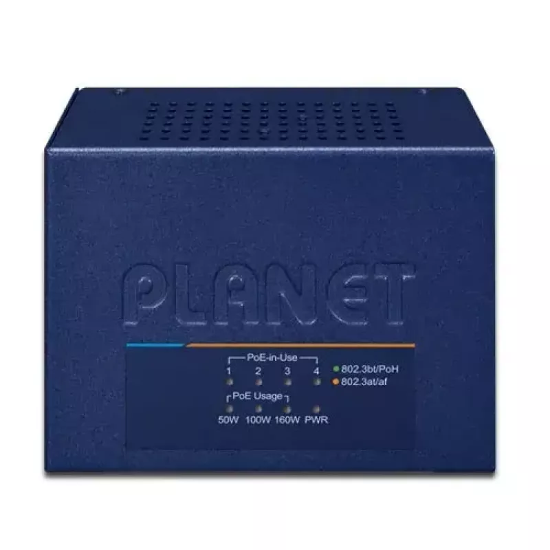 PLANET UPOE-400 4-Port-Multi-Gigabit-802.3bt-PoE-Injektor-Hub