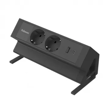 Fellowes 100137182 Stromverlängerung 2 m 2 AC-Steckdose(n) Innenbereich Schwarz