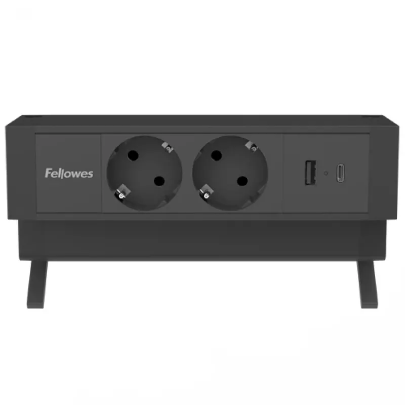 Fellowes 100137182 Stromverlängerung 2 m 2 AC-Steckdose(n) Innenbereich Schwarz
