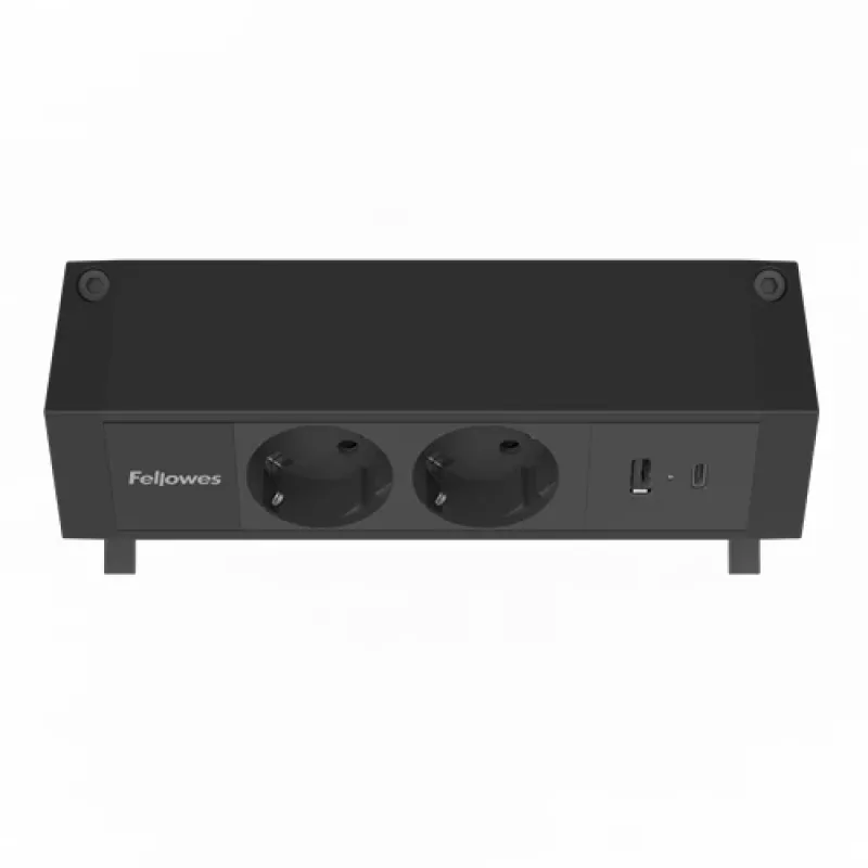 Fellowes 100137182 Stromverlängerung 2 m 2 AC-Steckdose(n) Innenbereich Schwarz