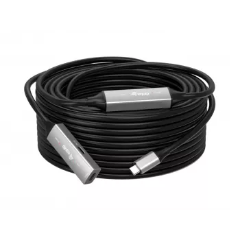 USB-C auf USB-C aktives Verlängerungskabel EQUIP 10 m, USB 3.2 Gen 1 (5 Gbit/s), schwarz