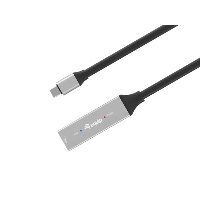 USB-C aktives Verlängerungskabel EQUIP 15 m, USB 3.2 Gen 1 (5 Gbps), Nickelkontakte, schwarz