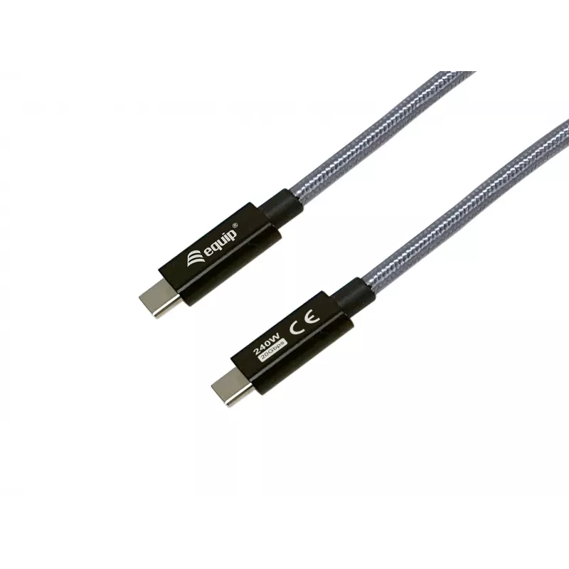 USB-C-zu-USB-C-Kabel EQUIP 2,0 m — USB 3.2 Gen 2x2, 20 Gbps, PD 240W, 4K/60Hz, schwarz