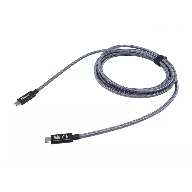 USB-C-auf-USB-C-Kabel EQUIP 3,0 m — USB 3.2 Gen 2x2, 20 Gbit/s, PD 240 W, 4K@60 Hz, schwarz